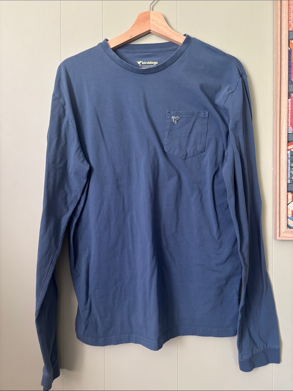 Birddogs Long-Sleeve Pocket Tee in Navy Blue
